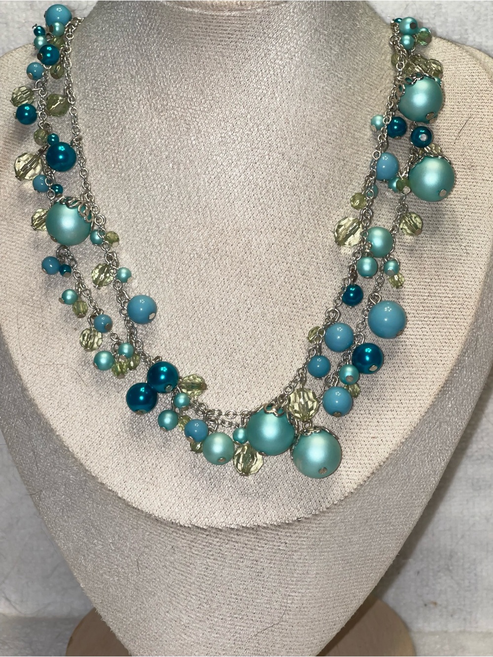 Turquoise Pearl Cluster Necklace - Women Jewelry
